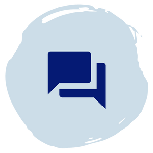 contact icon with blue brush design